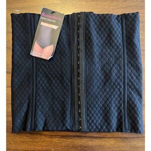 NWT Superform Black Waist Cincher Hook/Eye Closures Women's Large Coquette